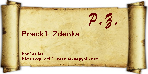 Preckl Zdenka névjegykártya